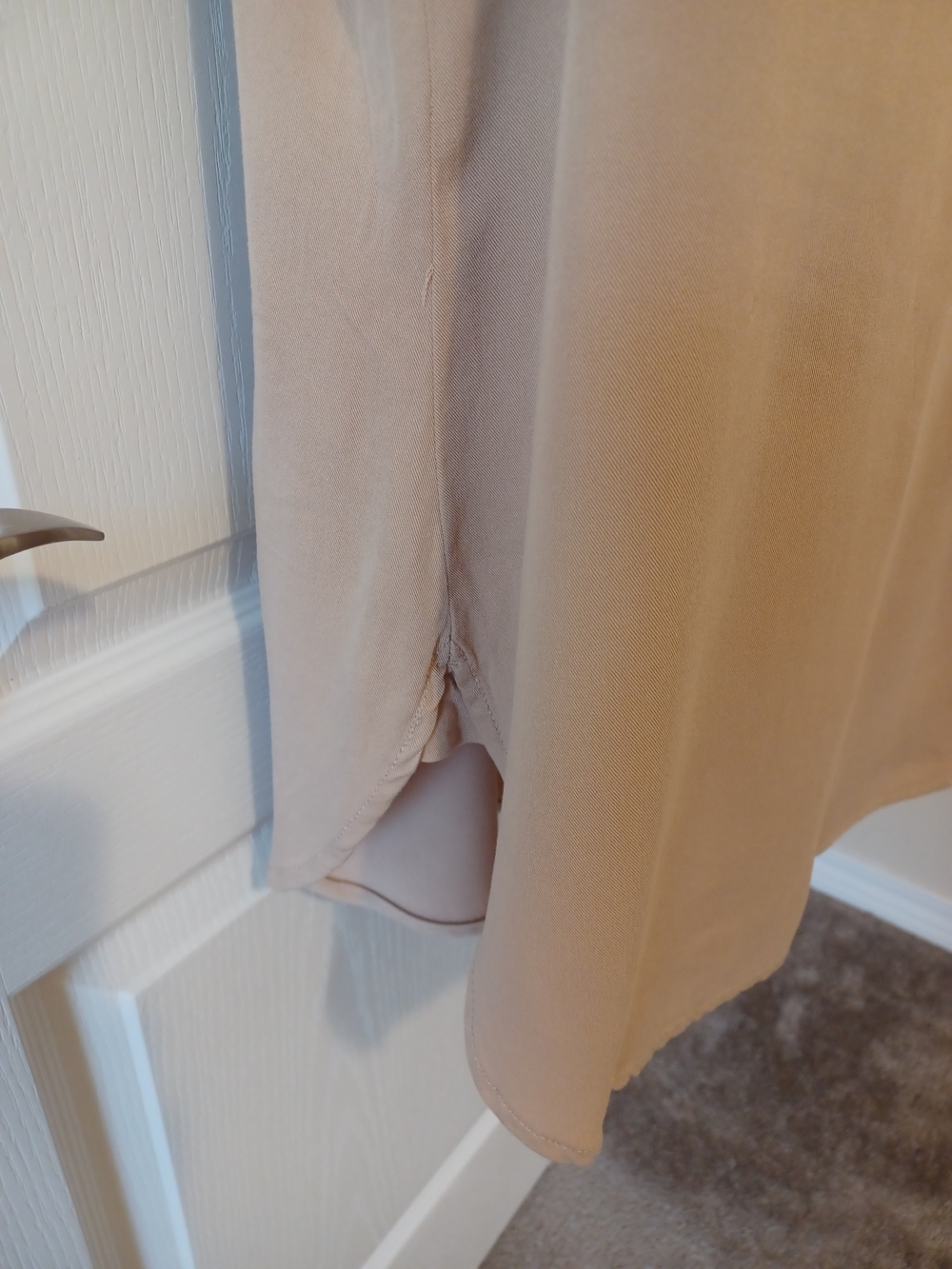 Beige Button-Front Midi Shirt Dress - Picture 8 of 12
